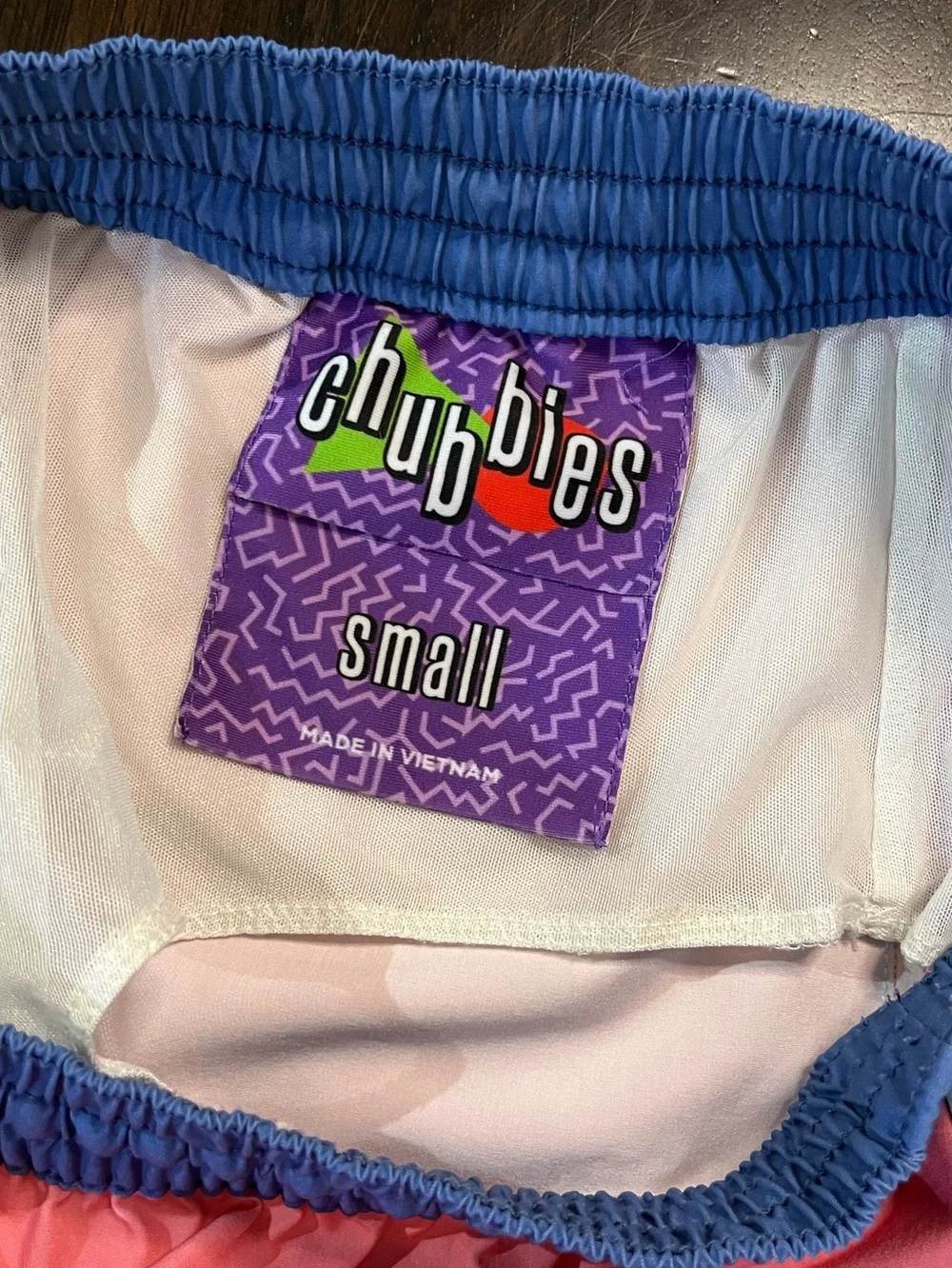 Chubbies Colorblock  Print Pocket Swim Trunks, Sz S